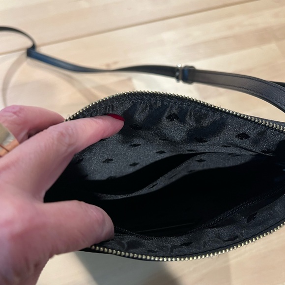 KATE SPADE BRAND NEW CROSSBODY PURSE BLACK SATIN ADORABLE - Picture 7 of 7